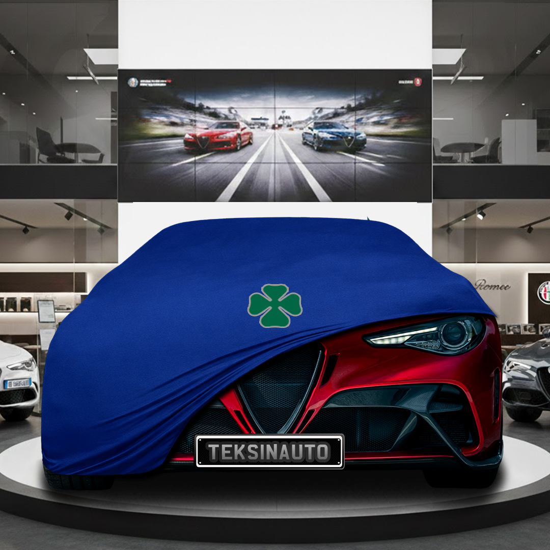 Alfa Romeo Giulia (2022-) Custom Fit Indoor Car Cover Soft Stretch Black Gray Blue Red Dust Protection Garage Cover Laser Cut + Bag