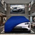 Porsche Taycan (Y1A)Custom Fit Indoor Car Cover Soft Stretch Black Gray Blue Red Dust Protection Garage Cover Laser Cut + Bag