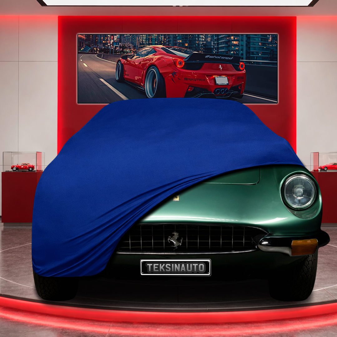Ferrari 365 GT (1967 - 1971) Custom Fit Indoor Car Cover Soft Stretch Black Gray Blue Red Dust Protection Garage Cover Laser Cut + Bag