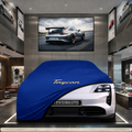 Porsche Taycan (Y1A)Custom Fit Indoor Car Cover Soft Stretch Black Gray Blue Red Dust Protection Garage Cover Laser Cut + Bag