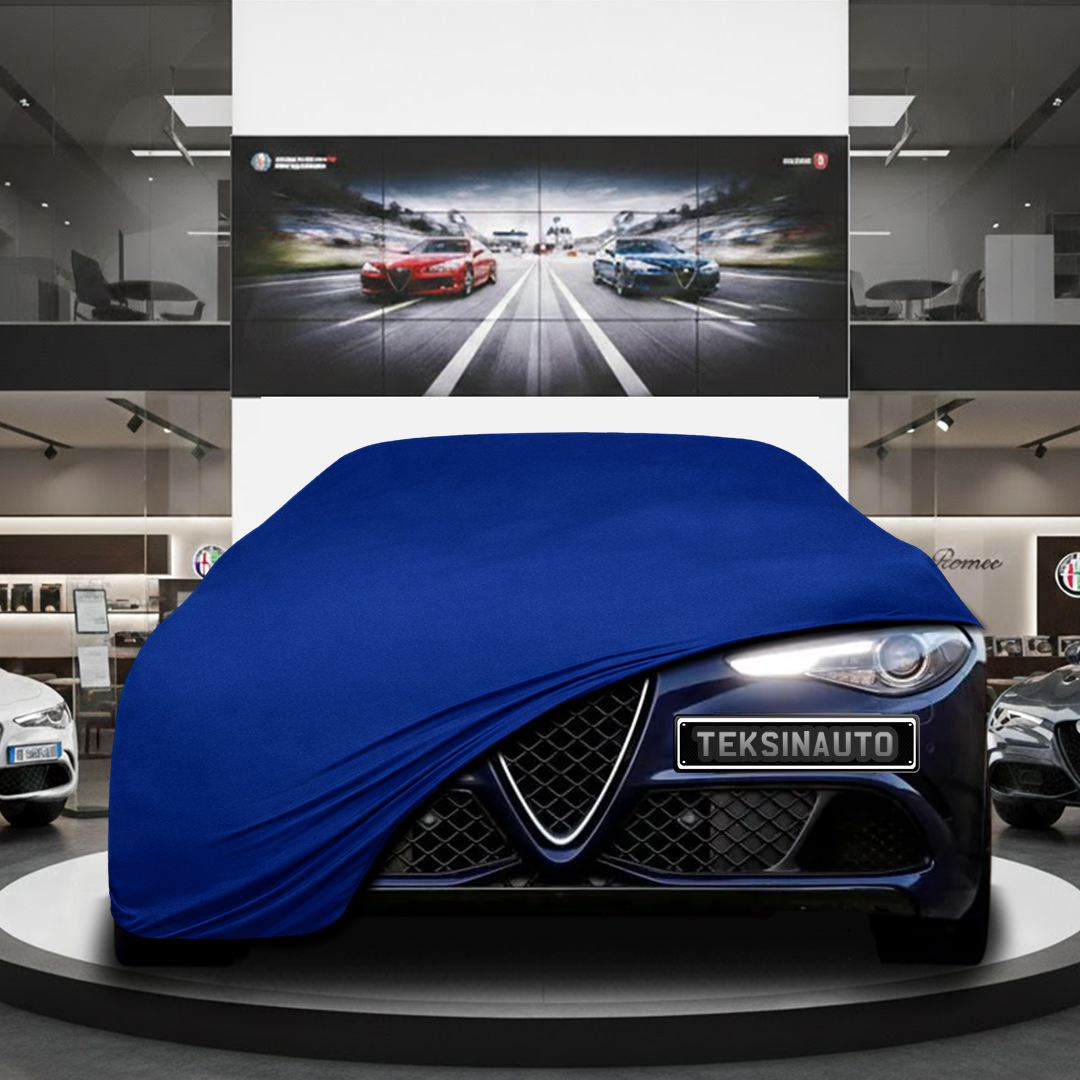 Alfa Romeo Giulia Sedan (2016-) Custom Fit Indoor Car Cover Soft Stretch Black Gray Blue Red Dust Protection Garage Cover Laser Cut + Bag