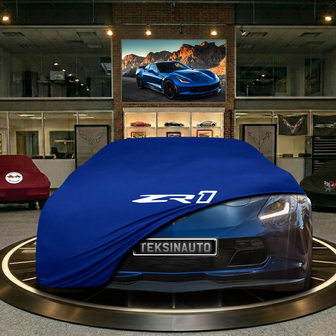 Corvette C7 (2014-2019) Custom Fit Indoor Car Cover Soft Stretch Black Gray Blue Red Dust Protection Garage Cover Laser Cut + Bag