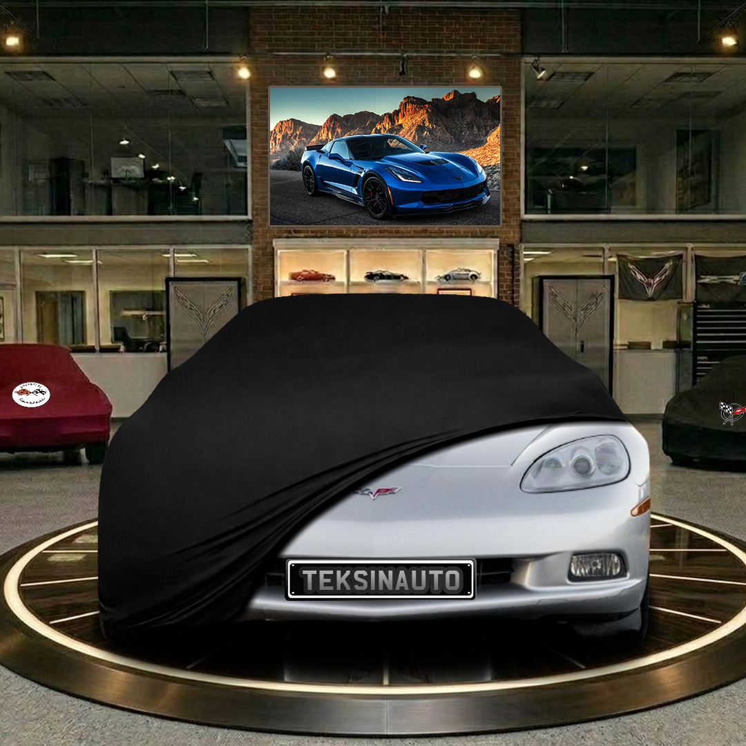 Corvette C6 (2004-2013) Custom Fit Indoor Car Cover Soft Stretch Black Gray Blue Red Dust Protection Garage Cover Laser Cut + Bag