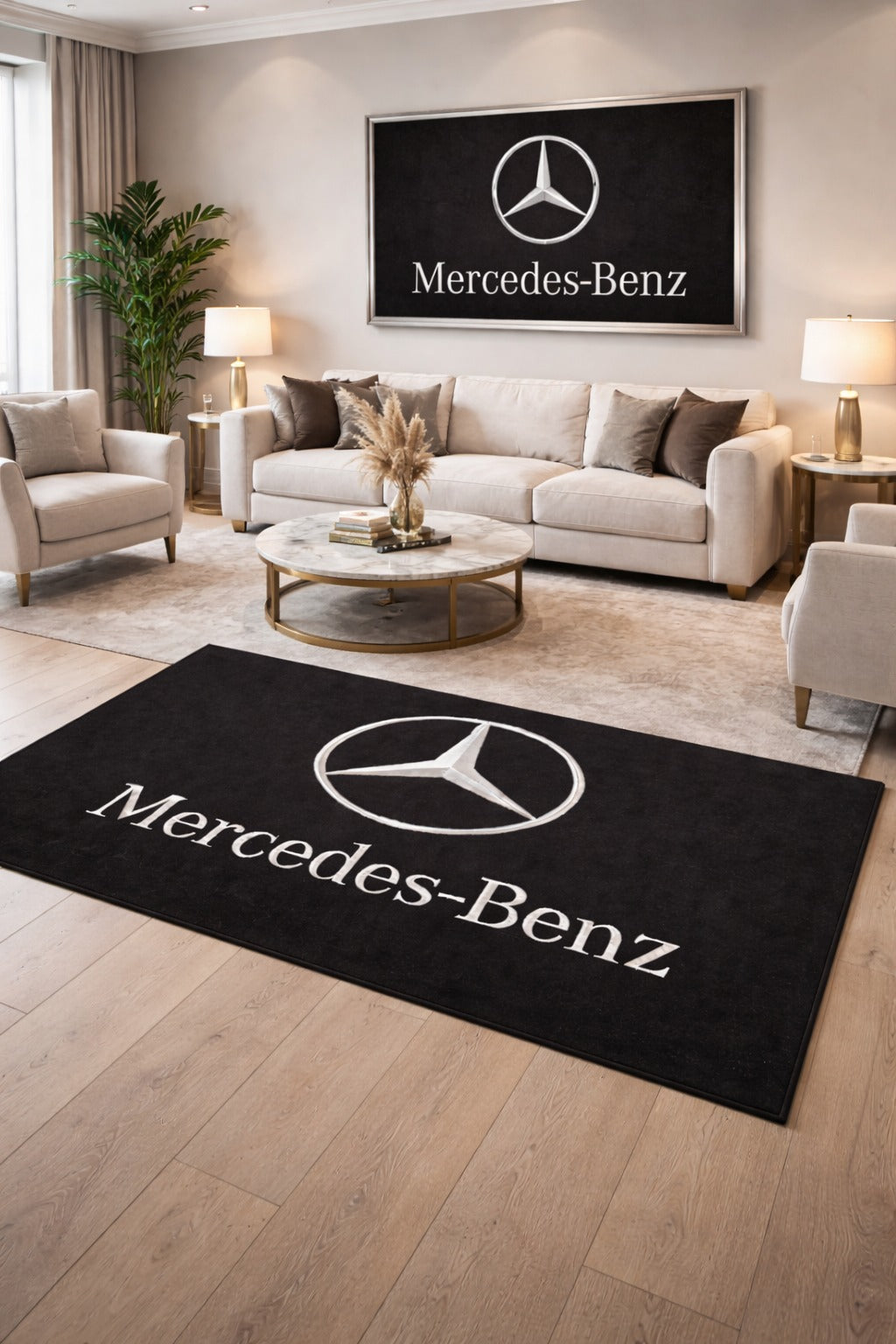 MERCEDES-BENZ Premium Luxury Rug (60x87) INCH (150x220) cm Home, Garage & Display Carpet Auto Area Carpet, Car Garage Decor,Car Floor Mat