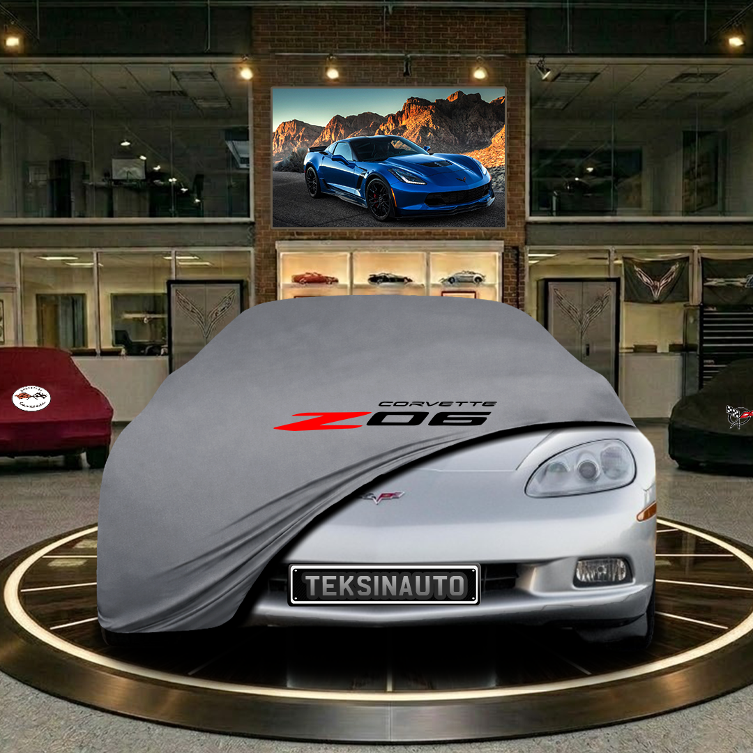 Corvette C6 (2004-2013) Custom Fit Indoor Car Cover Soft Stretch Black Gray Blue Red Dust Protection Garage Cover Laser Cut + Bag