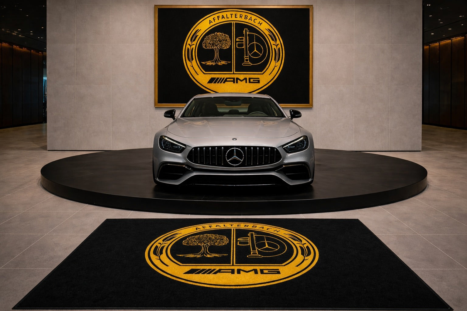 Mercedes Benz Affelterbach Premium Luxury Rug (60x87) INCH (150x220) cm Home, Garage & Display Carpet Auto Area Carpet, Car Garage Decor,Car Floor Mat
