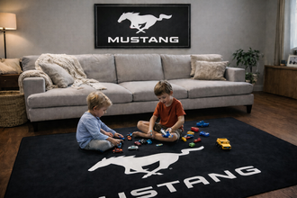 MUSTANG Premium Luxury Rug (60x87) INCH (150x220) cm Home, Garage & Display Carpet Auto Area Carpet, Car Garage Decor,Car Floor Mat