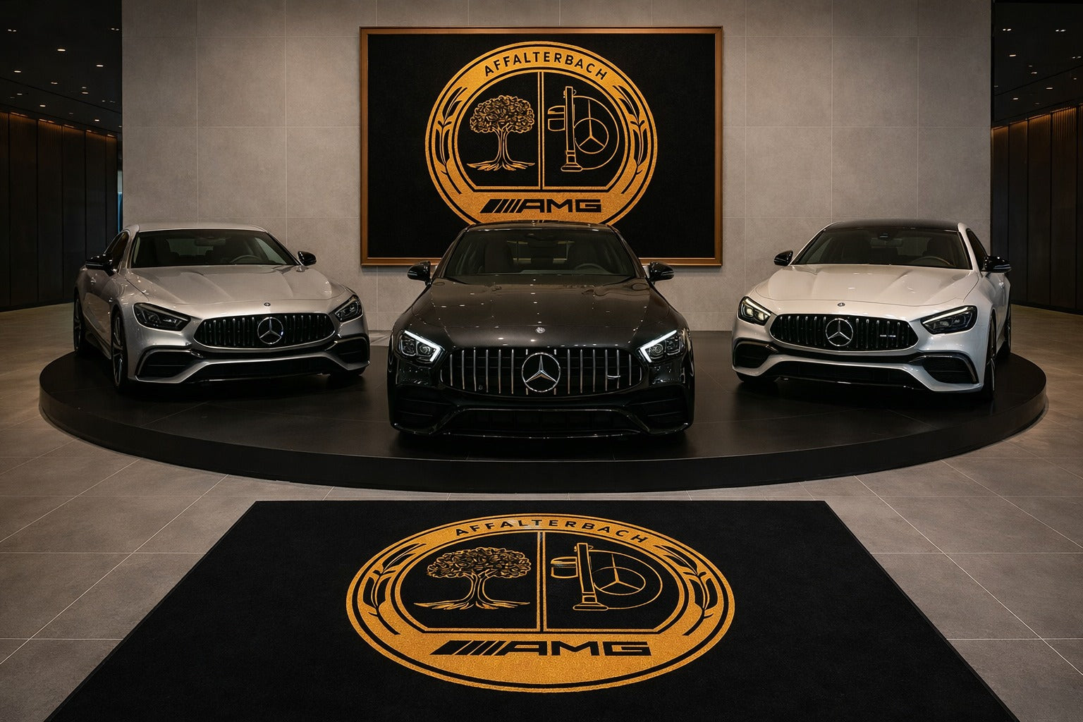 Mercedes Benz Affelterbach Premium Luxury Rug (60x87) INCH (150x220) cm Home, Garage & Display Carpet Auto Area Carpet, Car Garage Decor,Car Floor Mat