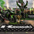 Kawasaki Premium Custom Rug (28x87) INCHS (75x220)Cm – Motorcycle Garage & Room Decor