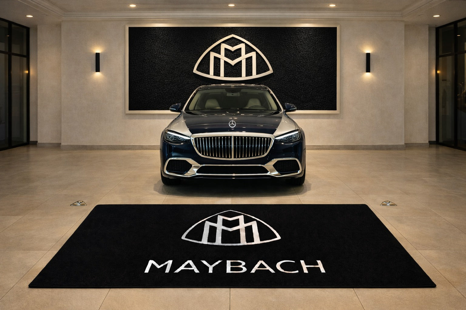 Mercedes Maybach Premium Luxury Rug (60x87) INCH (150x220) cm Home, Garage & Display Carpet Auto Area Carpet, Car Garage Decor,Car Floor Mat