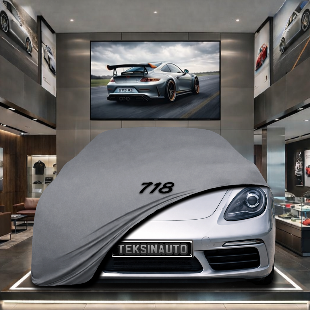 Porsche 718 (982) Custom Fit Indoor Car Cover Soft Stretch Black Gray Blue Red Dust Protection Garage Cover Laser Cut + Bag