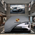 Porsche Taycan (Y1A)Custom Fit Indoor Car Cover Soft Stretch Black Gray Blue Red Dust Protection Garage Cover Laser Cut + Bag