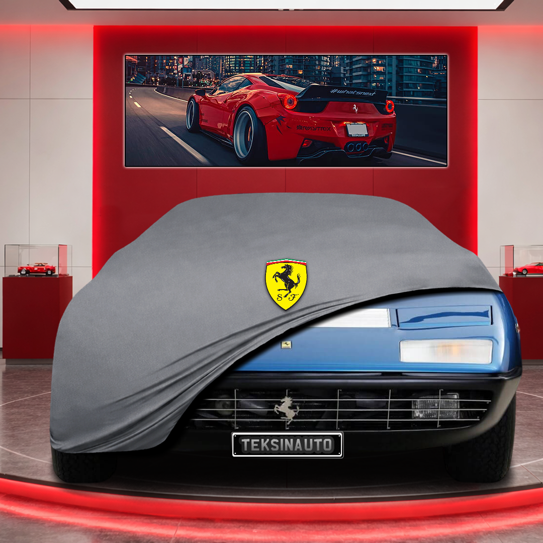 Ferrari 365 GT4 (1973 - 1976) Custom Fit Indoor Car Cover Soft Stretch Black Gray Blue Red Dust Protection Garage Cover Laser Cut + Bag