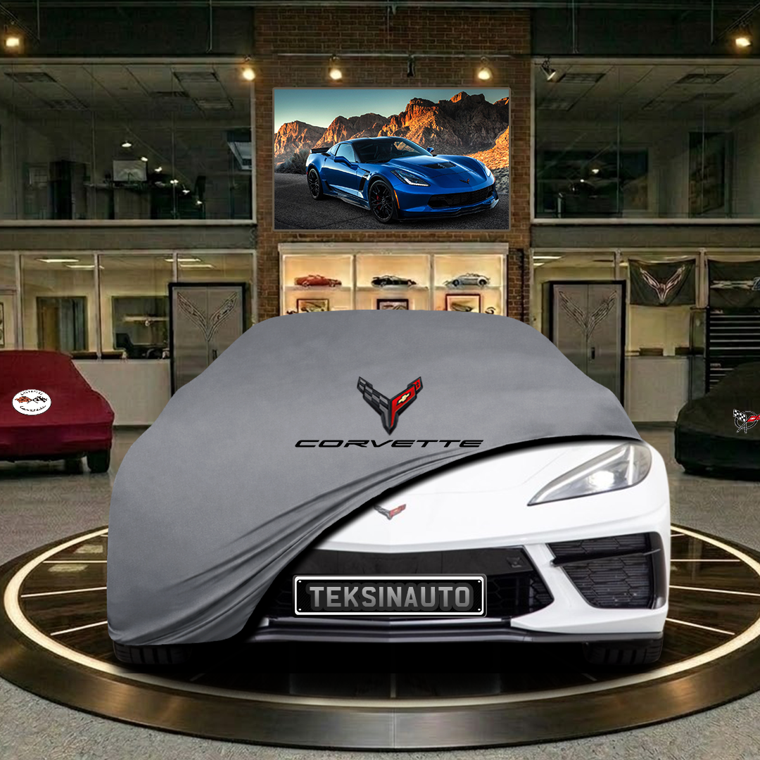 Chevrolet Corvette C8 (2020-) Custom Fit Indoor Car Cover Soft Stretch Black Gray Blue Red Dust Protection Garage Cover Laser Cut + Bag