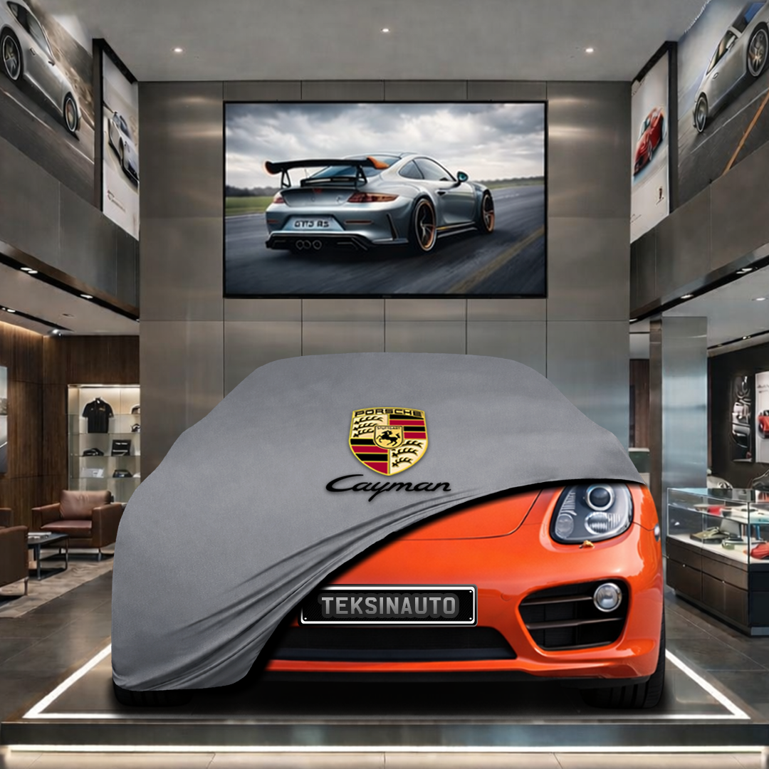 Porsche Cayman 981C (2013-2016) Custom Fit Indoor Car Cover Soft Stretch Black Gray Blue Red Dust Protection Garage Cover Laser Cut + Bag