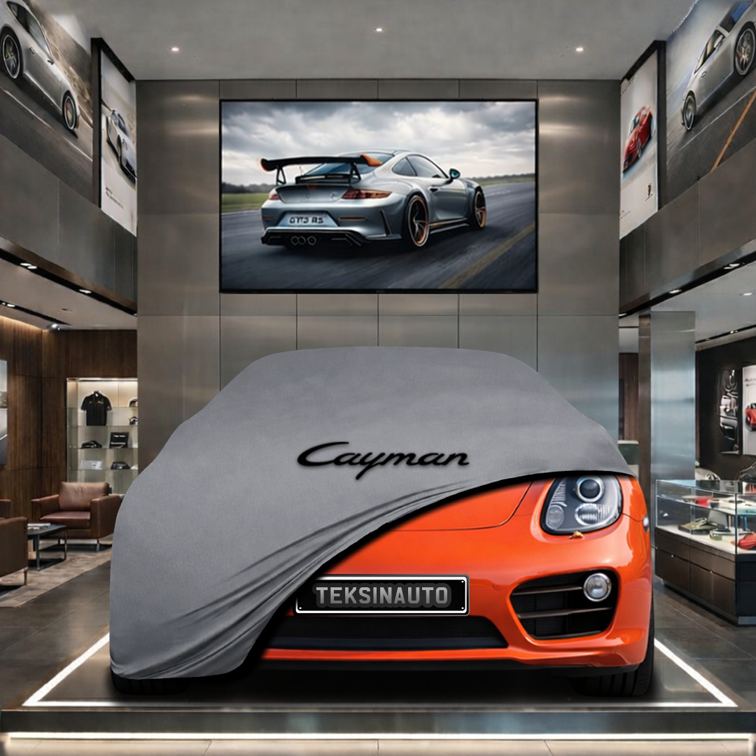 Porsche Cayman 981C (2013-2016) Custom Fit Indoor Car Cover Soft Stretch Black Gray Blue Red Dust Protection Garage Cover Laser Cut + Bag