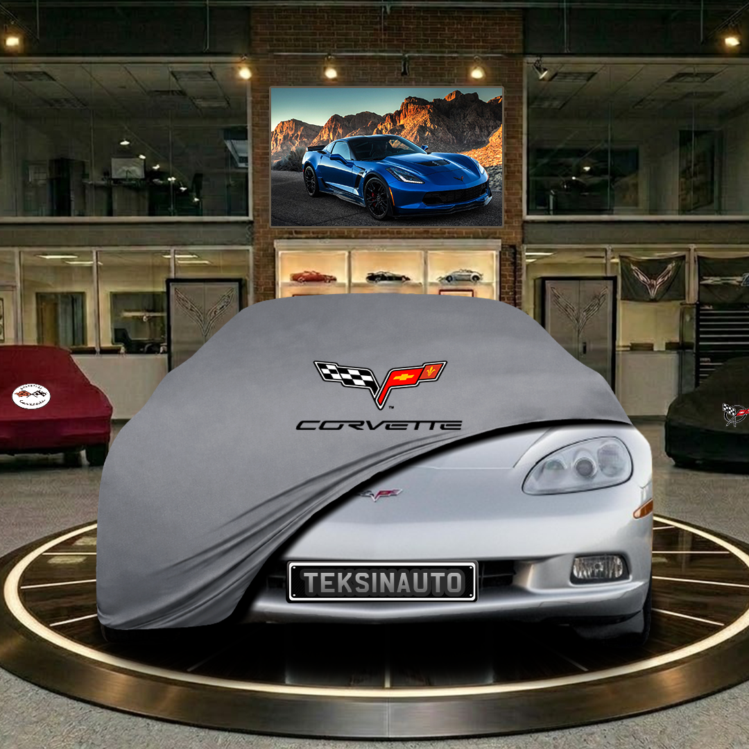 Corvette C6 (2004-2013) Custom Fit Indoor Car Cover Soft Stretch Black Gray Blue Red Dust Protection Garage Cover Laser Cut + Bag