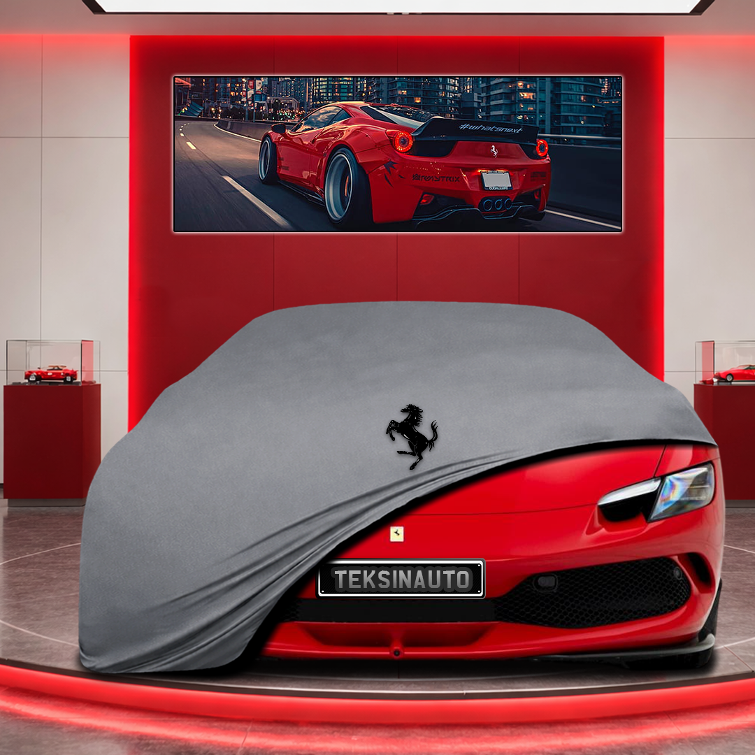 Ferrari 296 GTB Custom Fit Indoor Car Cover Soft Stretch Black Gray Blue Red Dust Protection Garage Cover Laser Cut + Bag