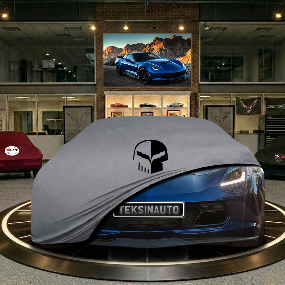 Corvette C7 (2014-2019) Custom Fit Indoor Car Cover Soft Stretch Black Gray Blue Red Dust Protection Garage Cover Laser Cut + Bag