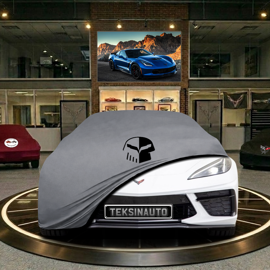 Chevrolet Corvette C8 (2020-) Custom Fit Indoor Car Cover Soft Stretch Black Gray Blue Red Dust Protection Garage Cover Laser Cut + Bag