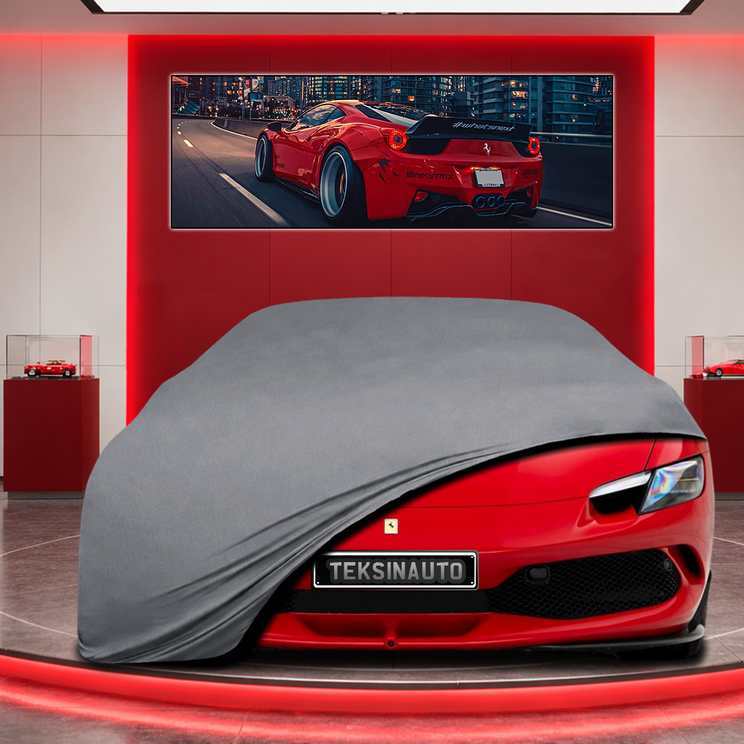 Ferrari 296 GTB Custom Fit Indoor Car Cover Soft Stretch Black Gray Blue Red Dust Protection Garage Cover Laser Cut + Bag