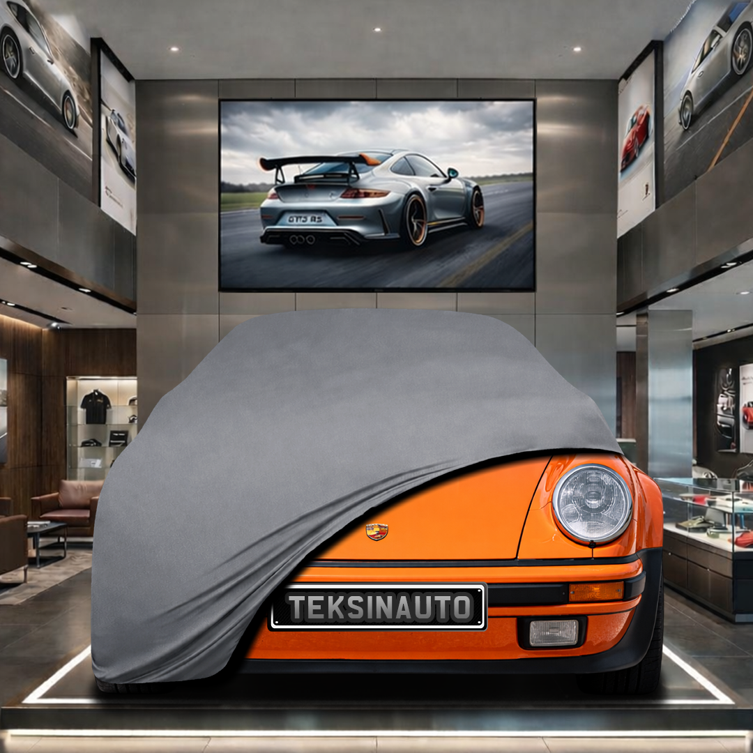 PORSCHE 911 TYPE 930 Custom Fit Indoor Car Cover Soft Stretch Black Gray Blue Red Dust Protection Garage Cover Laser Cut + Bag