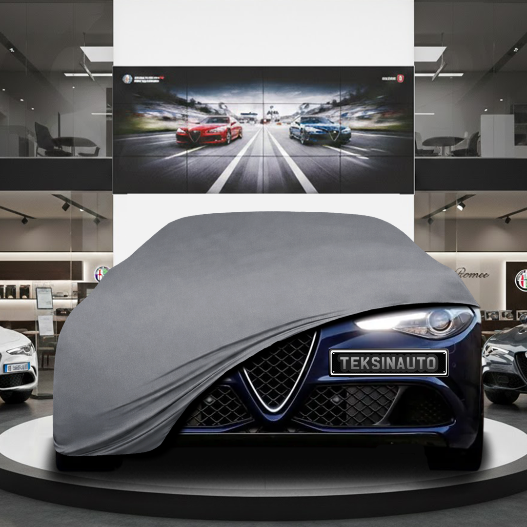 Alfa Romeo Giulia Sedan (2016-) Custom Fit Indoor Car Cover Soft Stretch Black Gray Blue Red Dust Protection Garage Cover Laser Cut + Bag