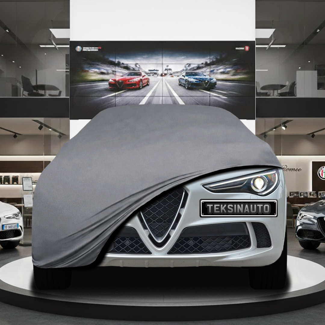 Alfa Romeo Stelvio (2022-) Custom Fit Indoor Car Cover Soft Stretch Black Gray Blue Red Dust Protection Garage Cover Laser Cut + Bag