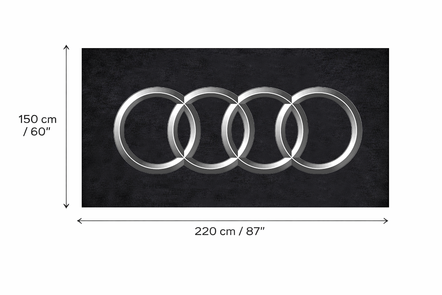 Audi Luxury Rug (60x87) INCH (150x220) cm Home, Garage & Display Carpet Auto Area Carpet, Car Garage Decor,Car Floor Mat