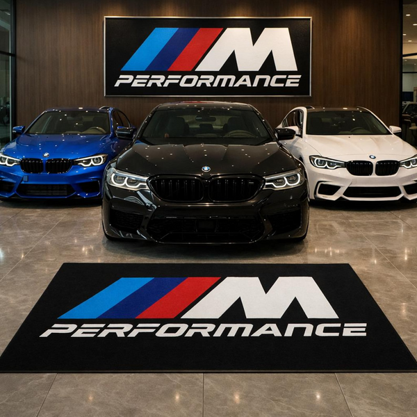 BMW M PERFORMANCE Premium Luxury Rug (60x87) INCH (150x220) cm Home, Garage & Display Carpet Auto Area Carpet, Car Garage Decor,Car Floor Mat
