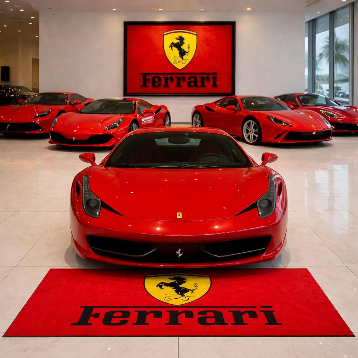 Ferrari Luxury Rug (60x87) INCH (150x220) cm Home, Garage & Display Carpet Auto Area Carpet, Car Garage Decor,Car Floor Mat