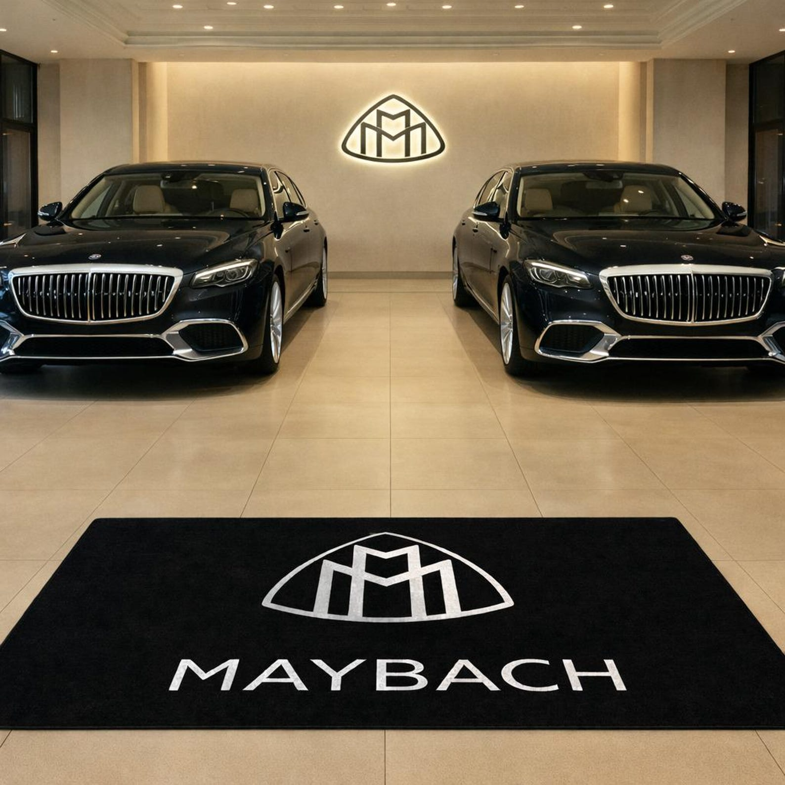 Mercedes Maybach Premium Luxury Rug (60x87) INCH (150x220) cm Home, Garage & Display Carpet Auto Area Carpet, Car Garage Decor,Car Floor Mat