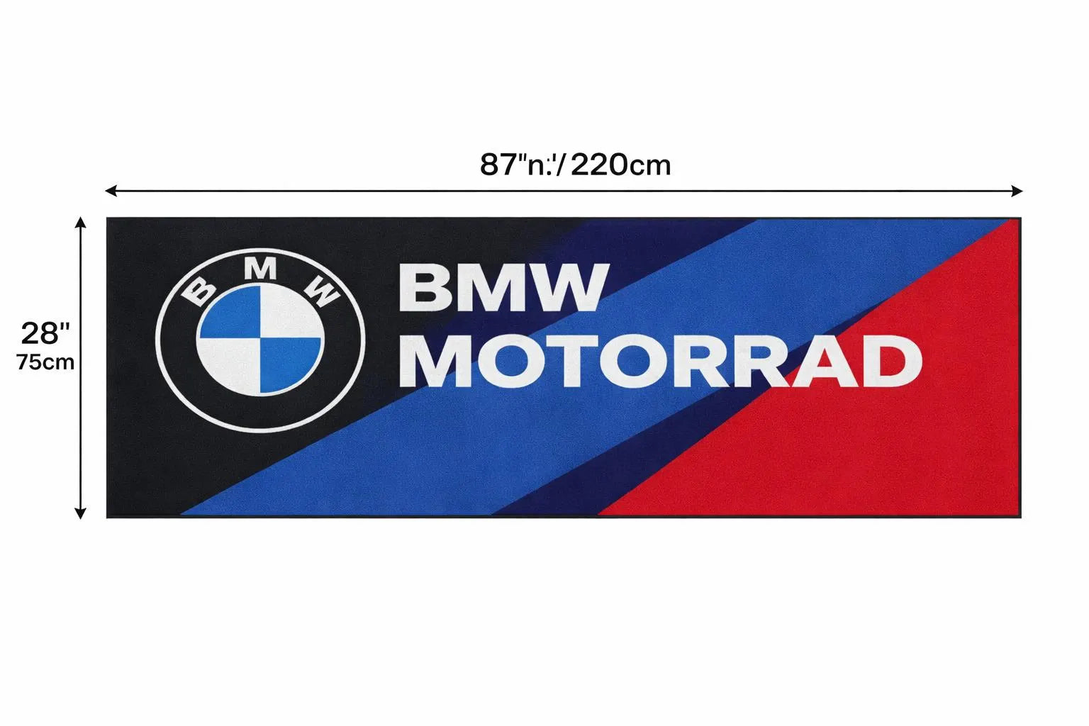 BMW Premium Custom Rug (28x87) INCHS (75x220)Cm – Motorcycle Garage & Room Decor