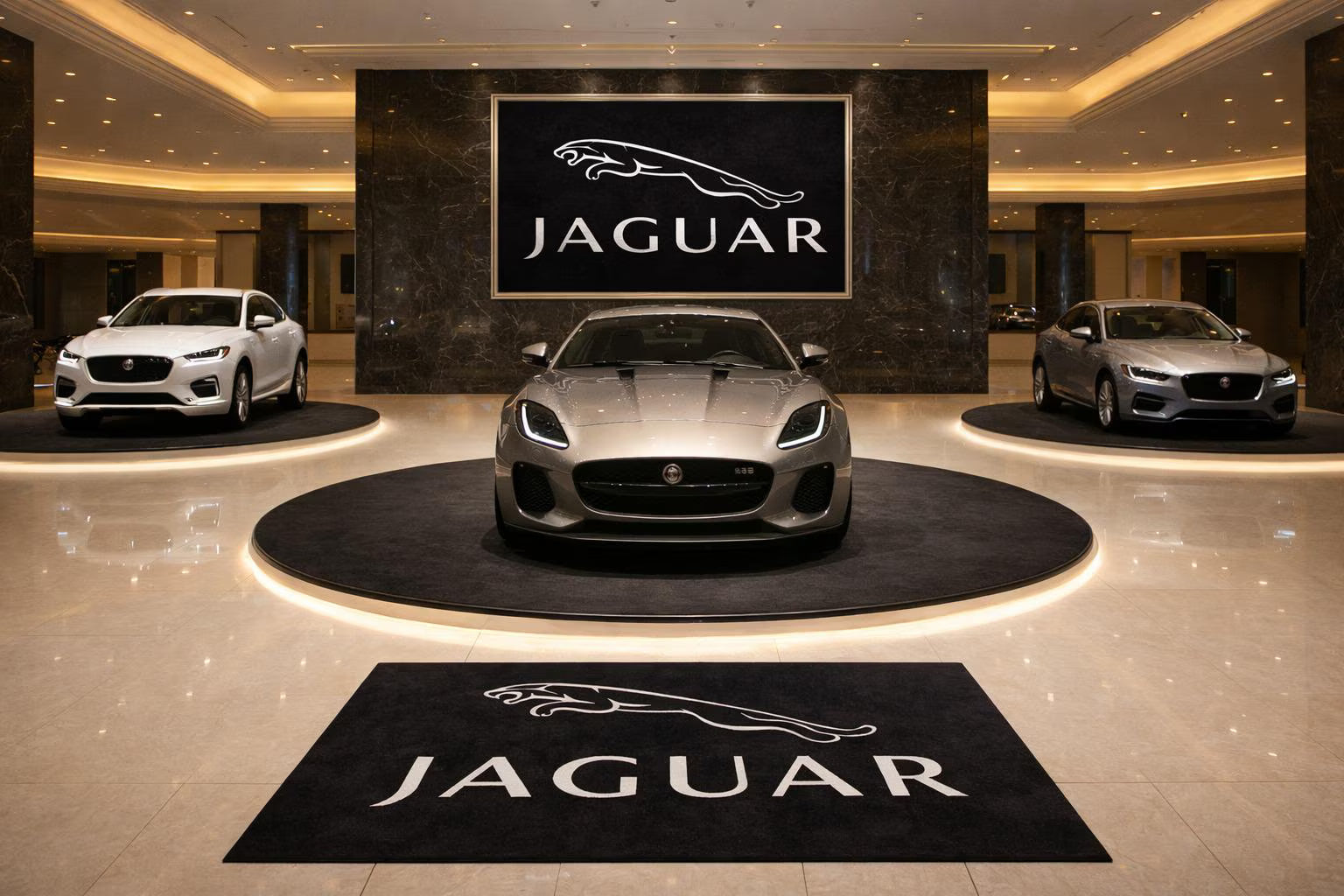 JAGUAR Premium Luxury Rug (60x87) INCH (150x220) cm Home, Garage & Display Carpet Auto Area Carpet, Car Garage Decor,Car Floor Mat