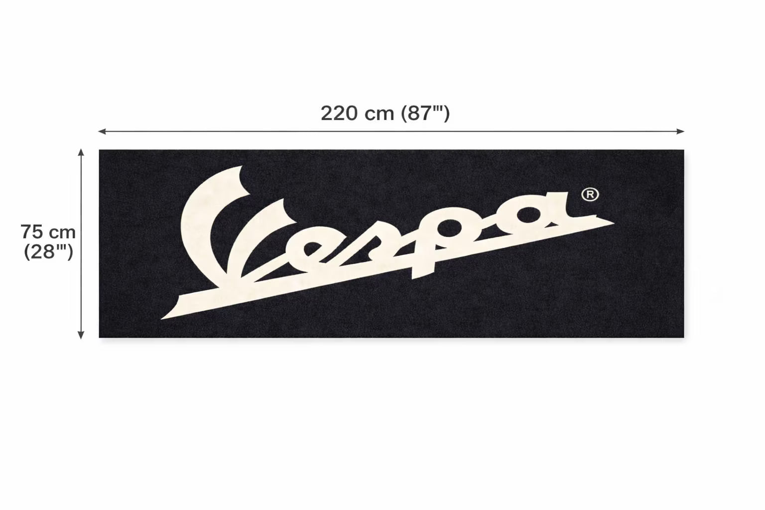 Vespa Premium Custom Rug (28x87) INCHS (75x220)Cm – Motorcycle Garage & Room Decor