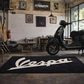Vespa Premium Custom Rug (28x87) INCHS (75x220)Cm – Motorcycle Garage & Room Decor