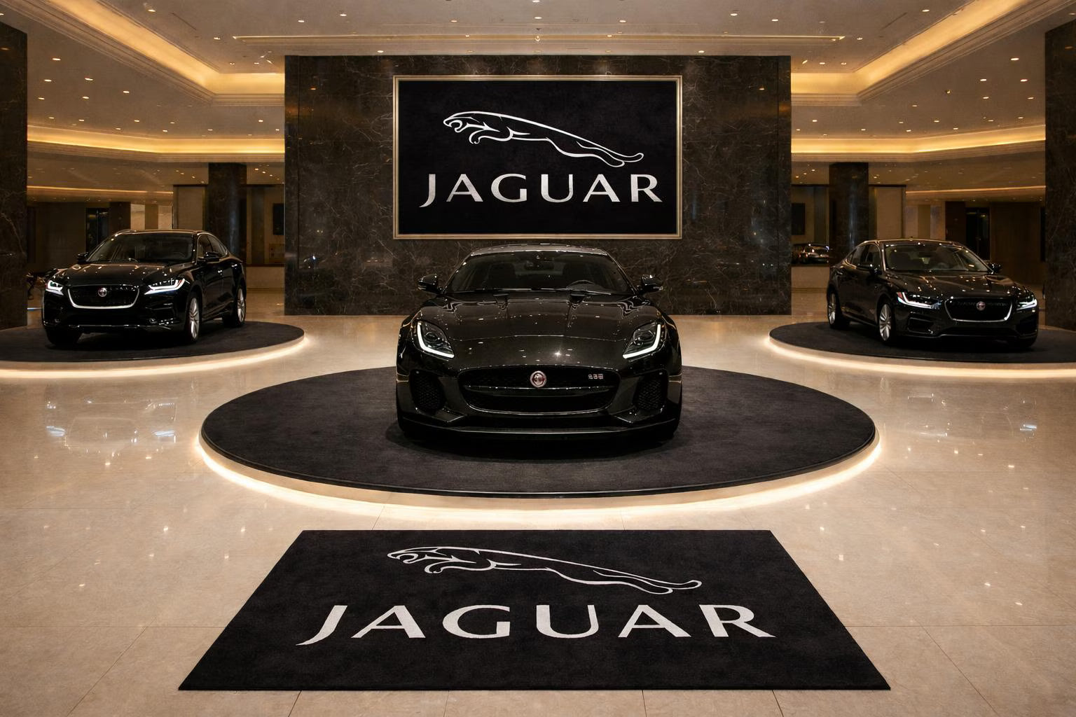 JAGUAR Premium Luxury Rug (60x87) INCH (150x220) cm Home, Garage & Display Carpet Auto Area Carpet, Car Garage Decor,Car Floor Mat