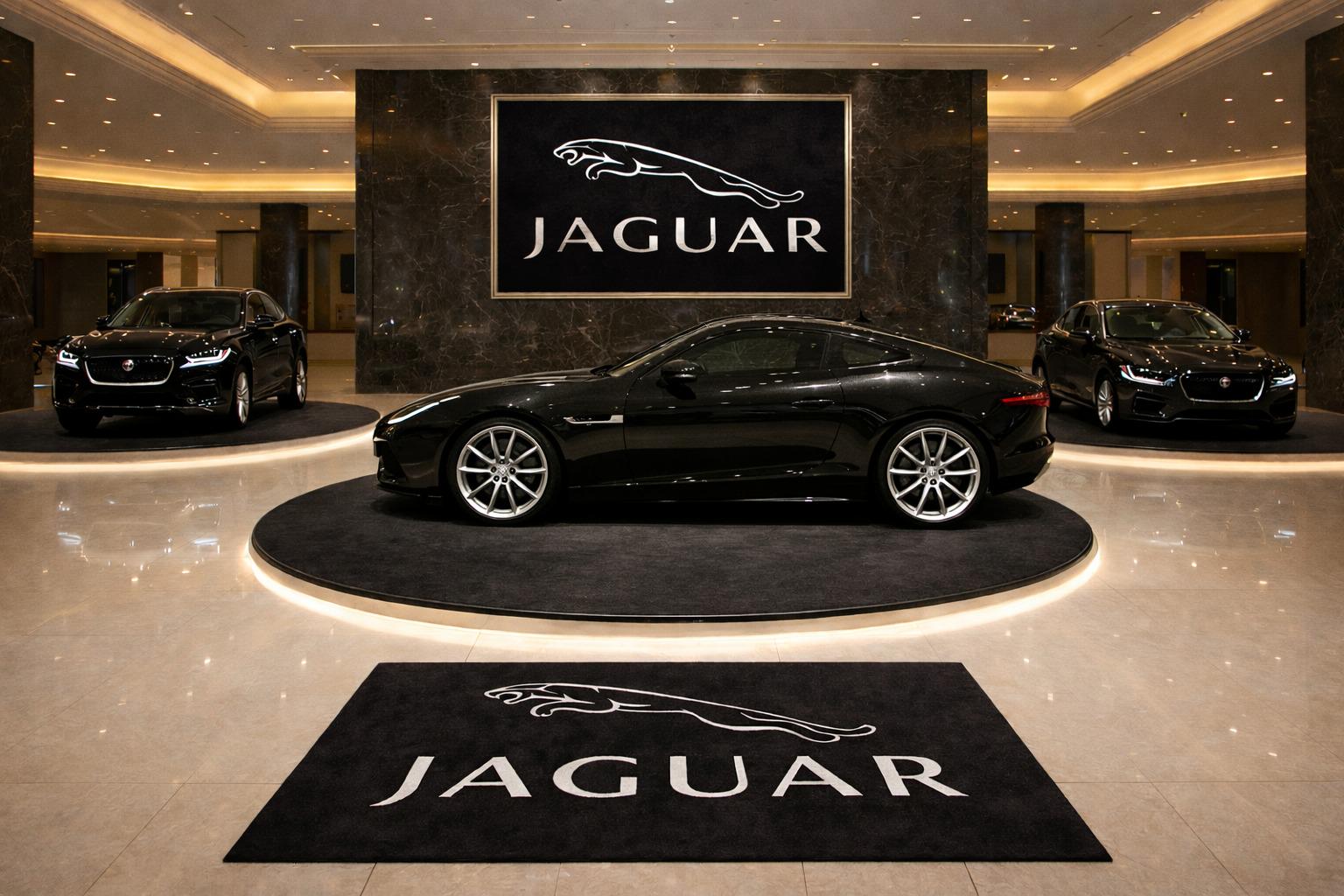 JAGUAR Premium Luxury Rug (60x87) INCH (150x220) cm Home, Garage & Display Carpet Auto Area Carpet, Car Garage Decor,Car Floor Mat