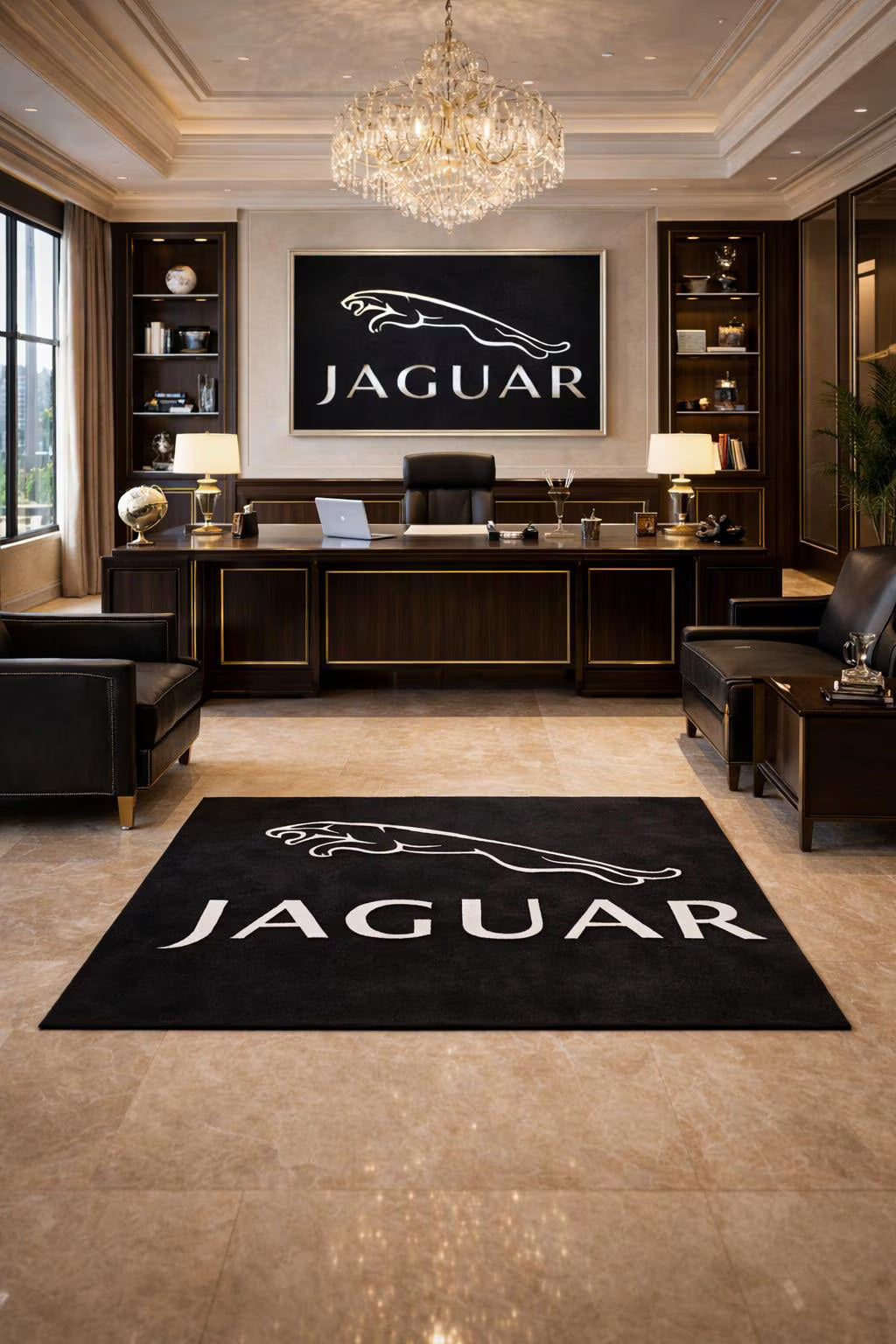 JAGUAR Premium Luxury Rug (60x87) INCH (150x220) cm Home, Garage & Display Carpet Auto Area Carpet, Car Garage Decor,Car Floor Mat