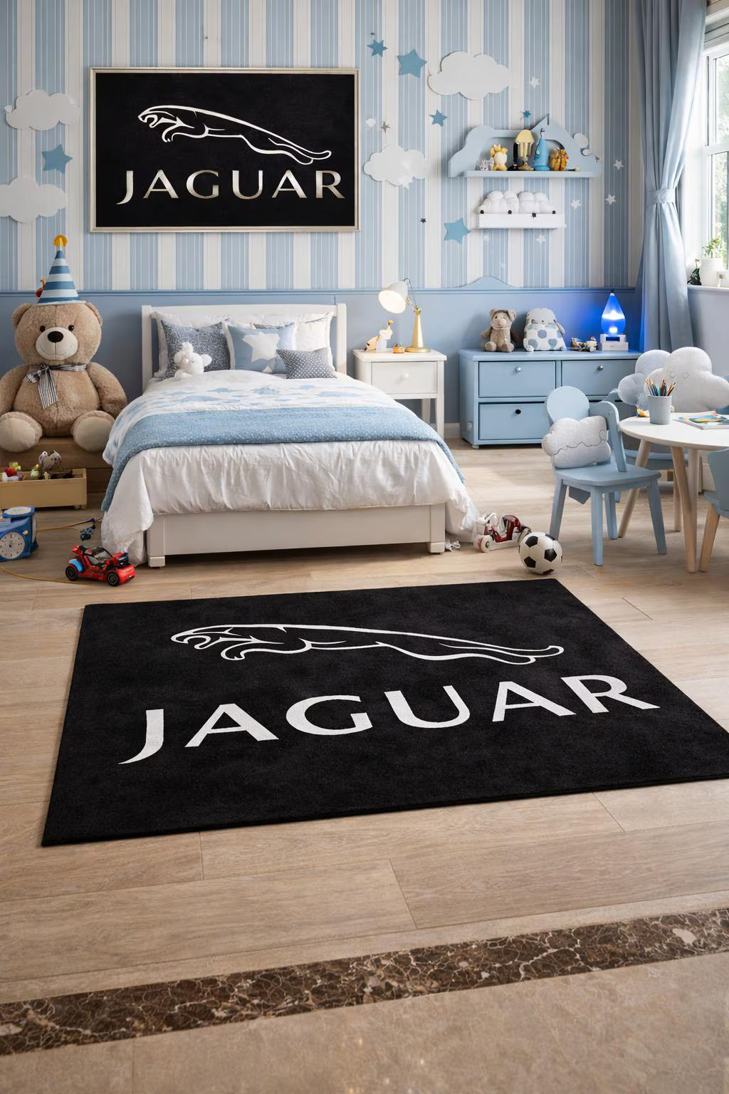 JAGUAR Premium Luxury Rug (60x87) INCH (150x220) cm Home, Garage & Display Carpet Auto Area Carpet, Car Garage Decor,Car Floor Mat