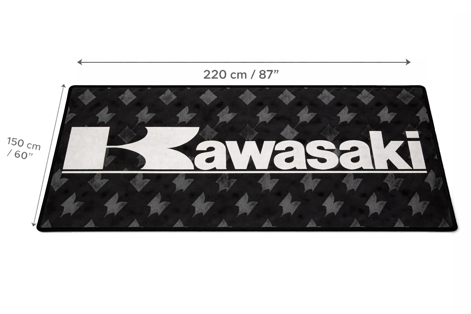 Kawasaki Premium Custom Rug (28x87) INCHS (75x220)Cm – Motorcycle Garage & Room Decor
