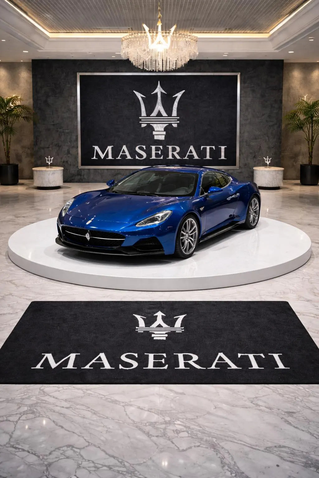 Maserati Premium Luxury Rug (60x87) INCH (150x220) cm Home, Garage & Display Carpet Auto Area Carpet, Car Garage Decor,Car Floor Mat