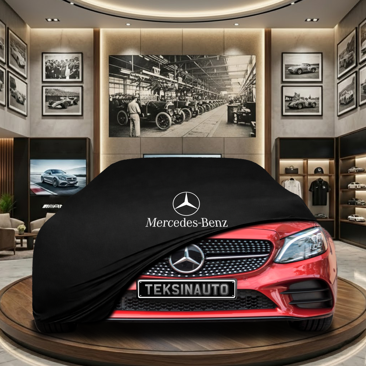MERCEDES C C205 COUPE 2014-2021 Car Cover Custom Fit, Black, Gray, Blue, Red Color