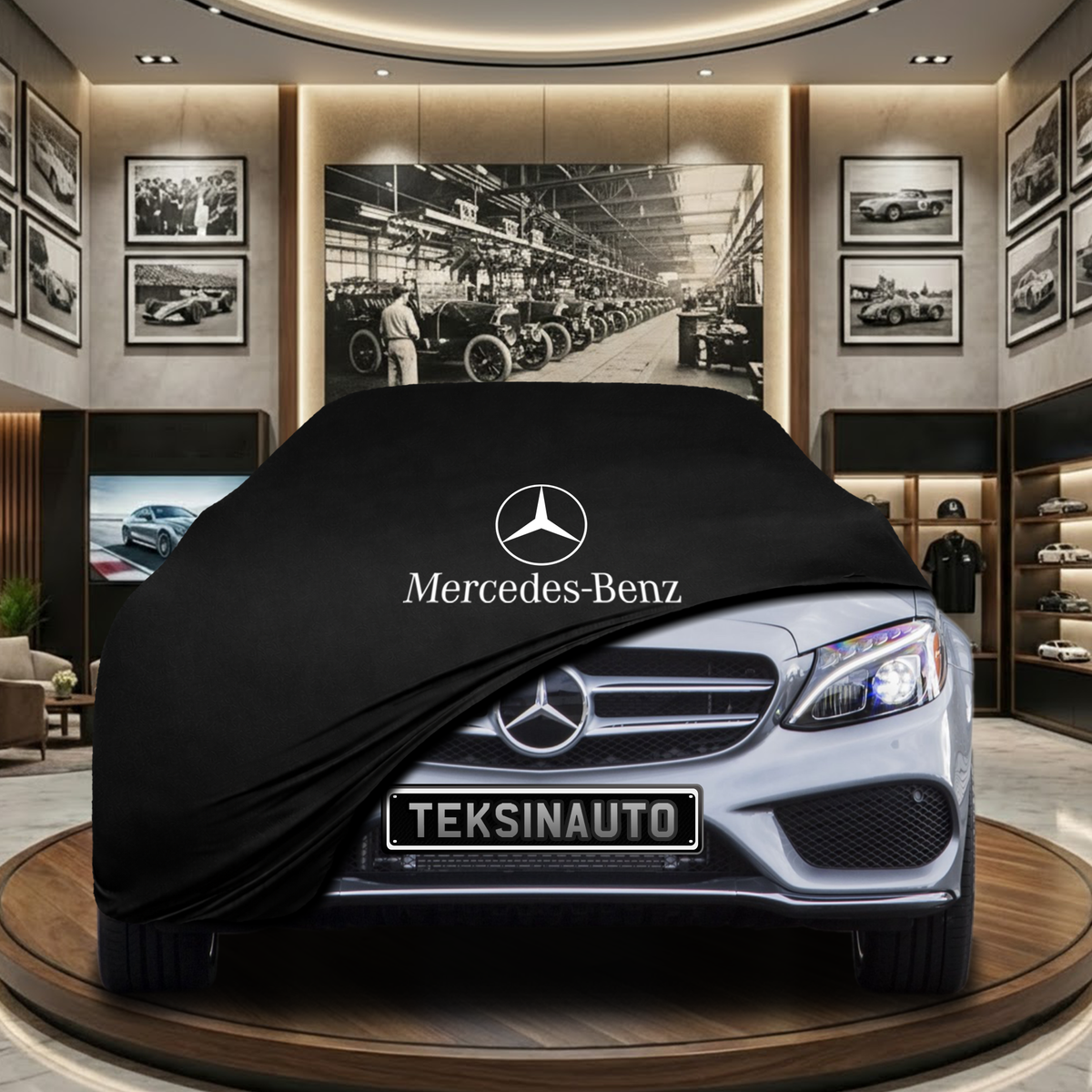 Mercedes Benz C W205 Indoor Car Cover Custom Fit, Black, Gray, Blue, Red Color