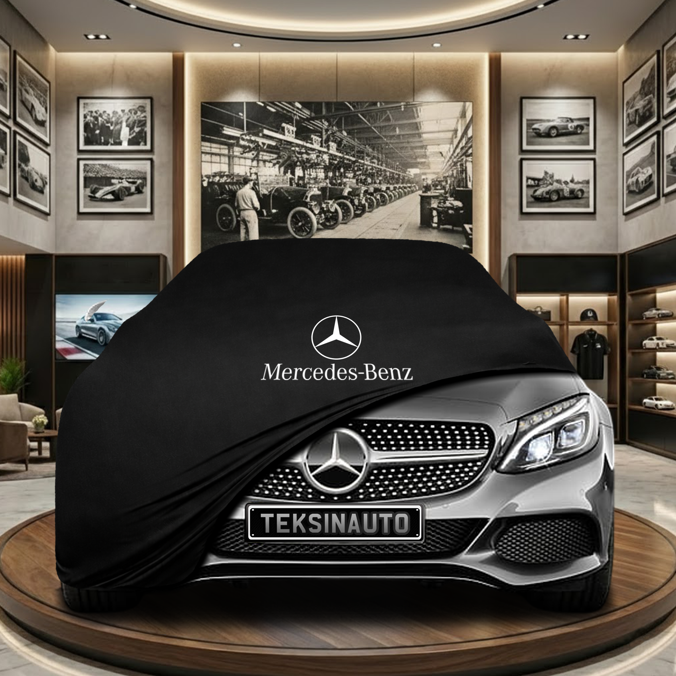 MERCEDES C A205 CABRİO 2014-2021 Car Cover Custom Fit, Black, Gray, Blue, Red Color