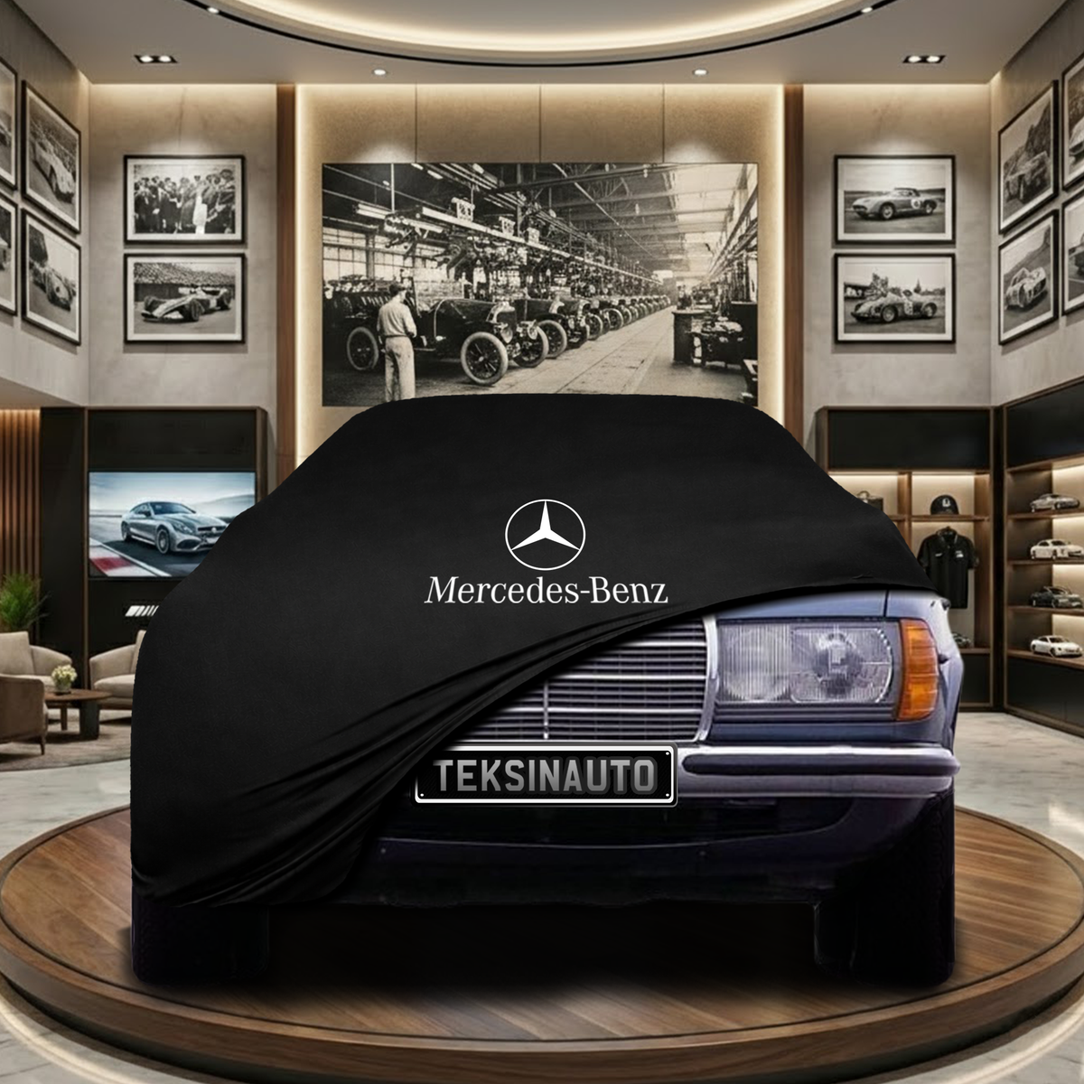 Mercedes Benz W123 Indoor Car Cover Custom Fit, Black, Gray, Blue, Red Color