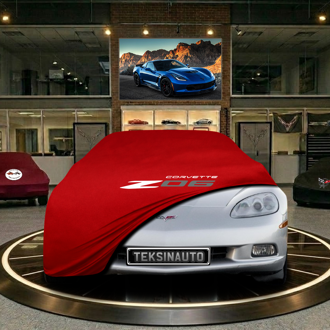 Corvette C6 (2004-2013) Custom Fit Indoor Car Cover Soft Stretch Black Gray Blue Red Dust Protection Garage Cover Laser Cut + Bag