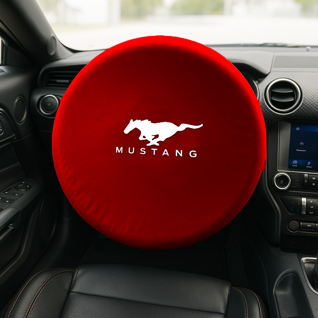 Steering Wheel Cover Soft Elastic Premium Fabric For all Mustang Model