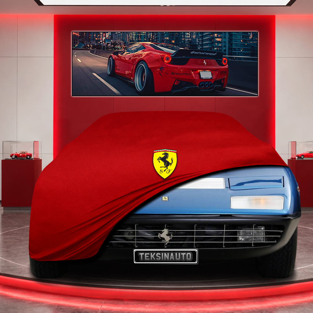 Ferrari 365 GT4 (1973 - 1976) Custom Fit Indoor Car Cover Soft Stretch Black Gray Blue Red Dust Protection Garage Cover Laser Cut + Bag