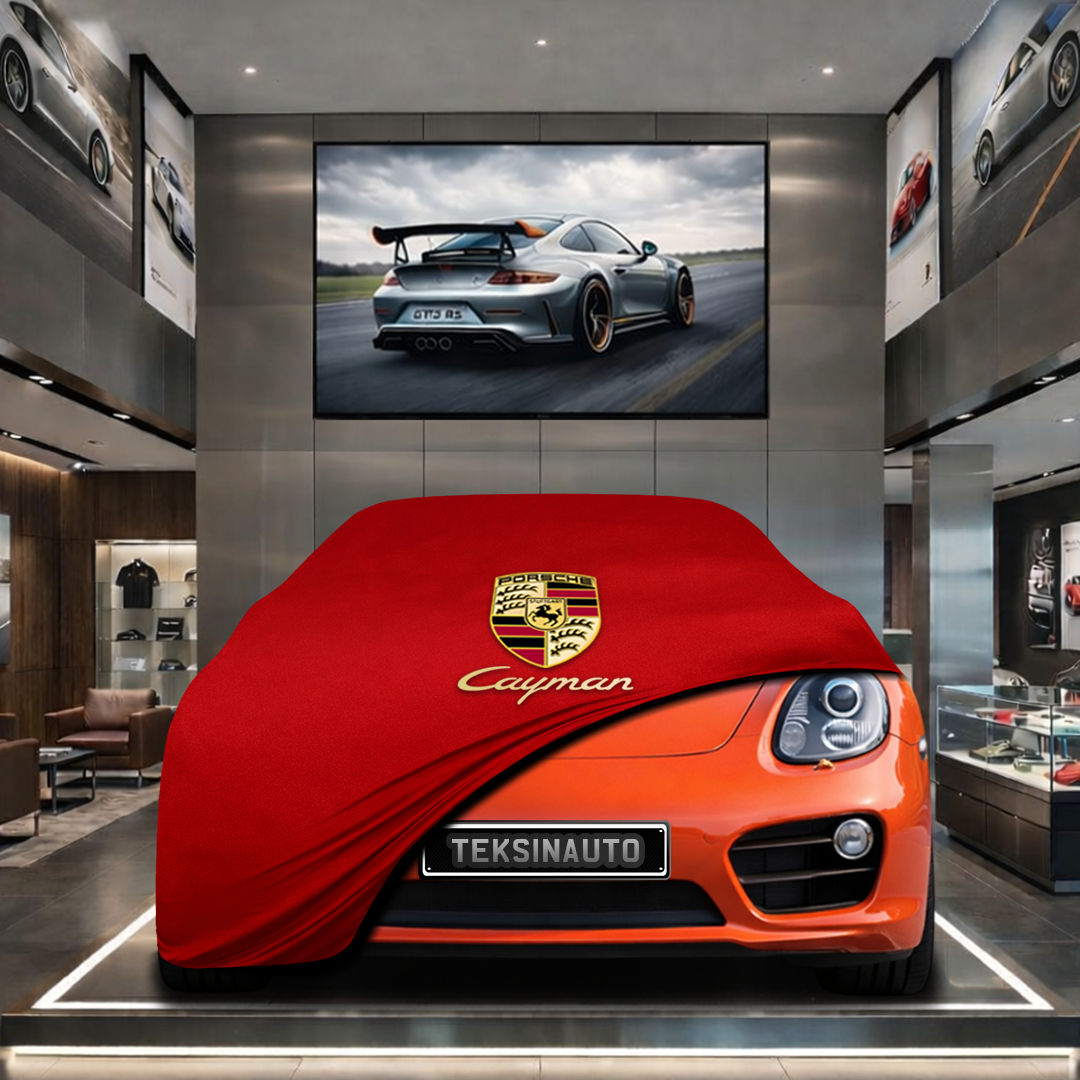Porsche Cayman 981C (2013-2016) Custom Fit Indoor Car Cover Soft Stretch Black Gray Blue Red Dust Protection Garage Cover Laser Cut + Bag